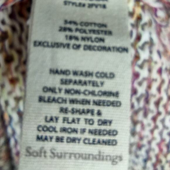 Soft Surroundings Ochoa Cotton Blend Open Front Cardigan Bohemian Beige Size S - Picture 14 of 14